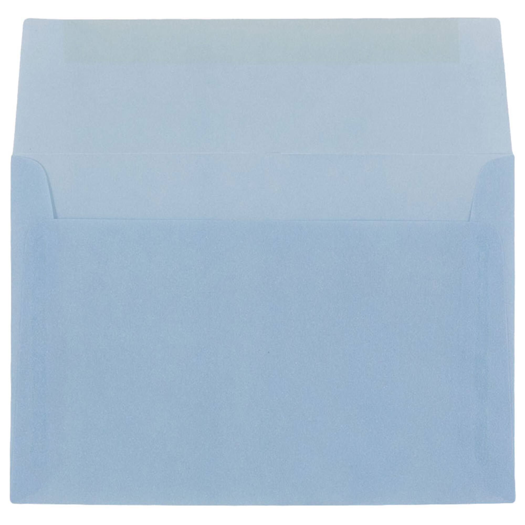 JAM Paper A8 Surf Blue Translucent Vellum Invitation Envelopes